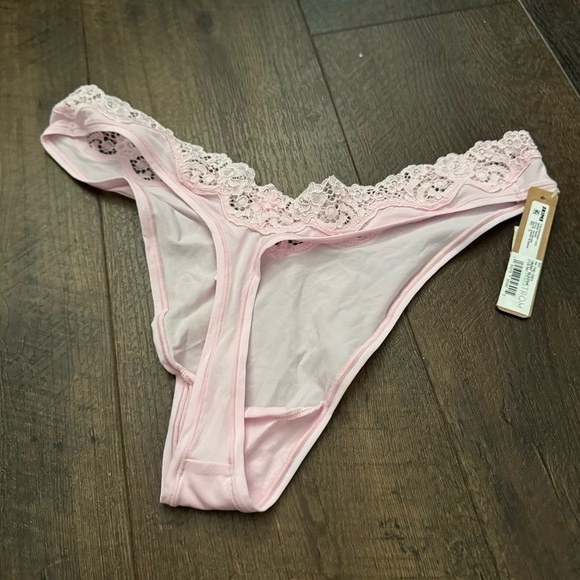 NWT  SKIMS FITS EVERYBODY BABY PINK LACE THONG XL - Picture 3 of 4